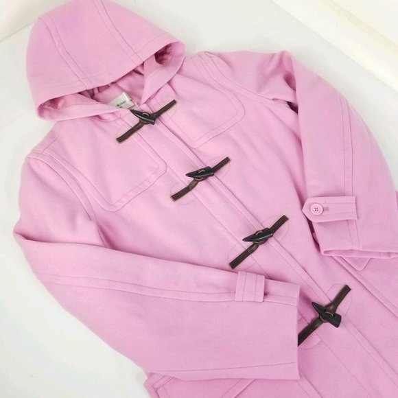 Isaac Mizrahi Hooded Duffle Wool Long Coat - Pink - Picture 5 of 5
